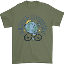 Ecological Environment Climate Change Cycling Mens T-Shirt 100% Cotton Military Green