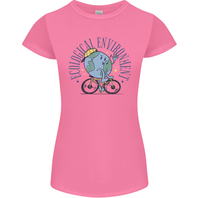 Ecological Environment Climate Change Cycling Womens Petite Cut T-Shirt Azalea