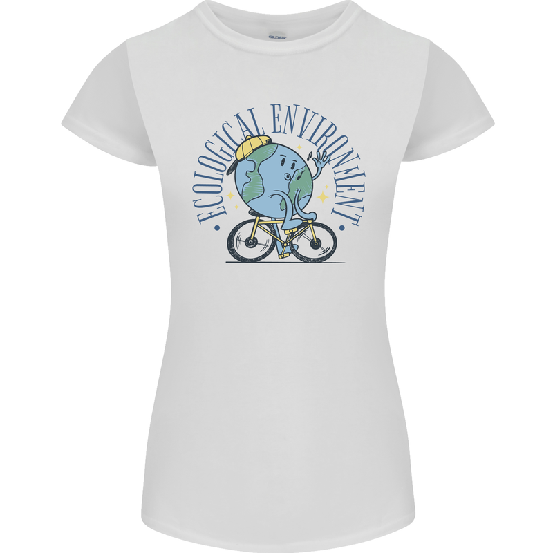 Ecological Environment Climate Change Cycling Womens Petite Cut T-Shirt White