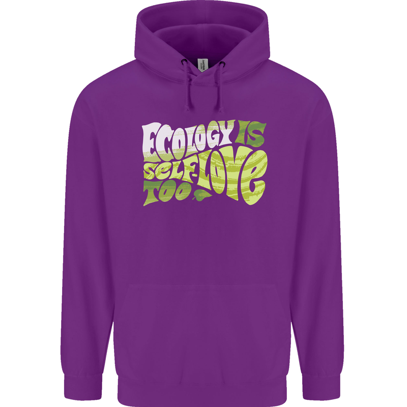 Ecology is Self-Love Climate Change Childrens Kids Hoodie Purple