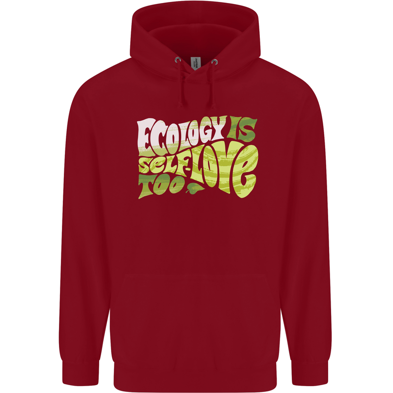 Ecology is Self-Love Climate Change Childrens Kids Hoodie Red