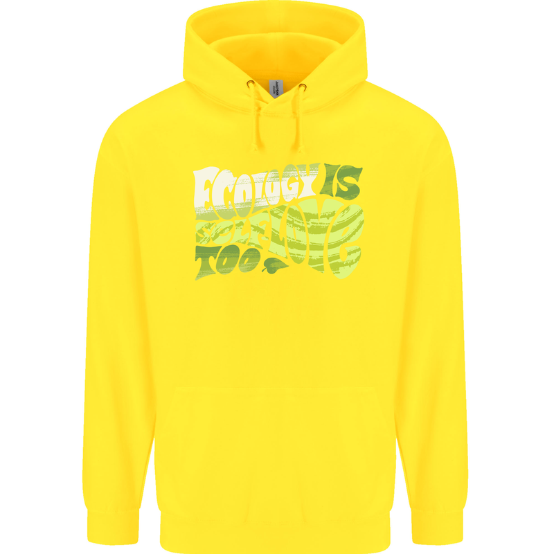 Ecology is Self-Love Climate Change Childrens Kids Hoodie Yellow