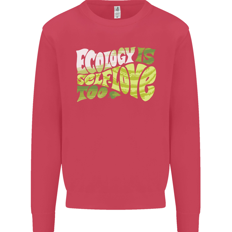 Ecology is Self-Love Climate Change Kids Sweatshirt Jumper Heliconia