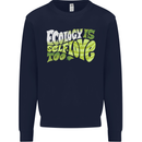 Ecology is Self-Love Climate Change Kids Sweatshirt Jumper Navy Blue