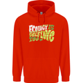 Ecology is Self-Love Climate Change Mens 80% Cotton Hoodie Bright Red