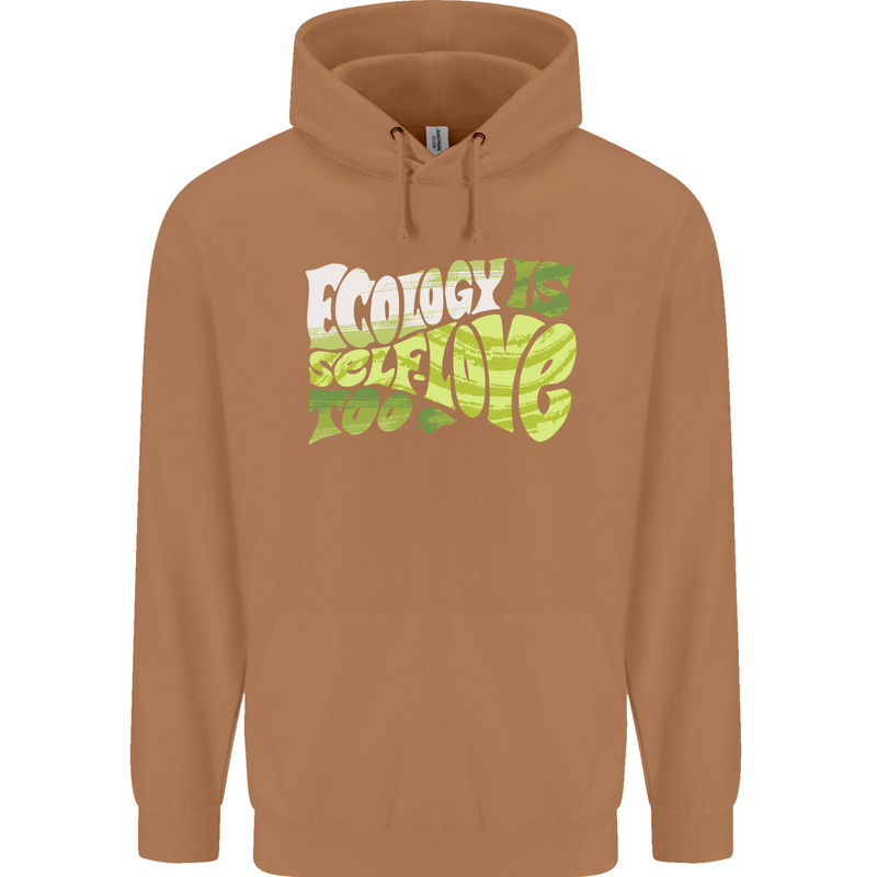 Ecology is Self-Love Climate Change Mens 80% Cotton Hoodie Caramel Latte