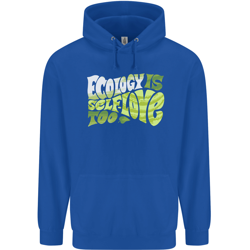 Ecology is Self-Love Climate Change Mens 80% Cotton Hoodie Royal Blue