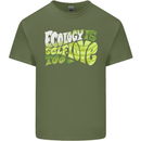 Ecology is Self-Love Climate Change Mens Cotton T-Shirt Tee Top Military Green