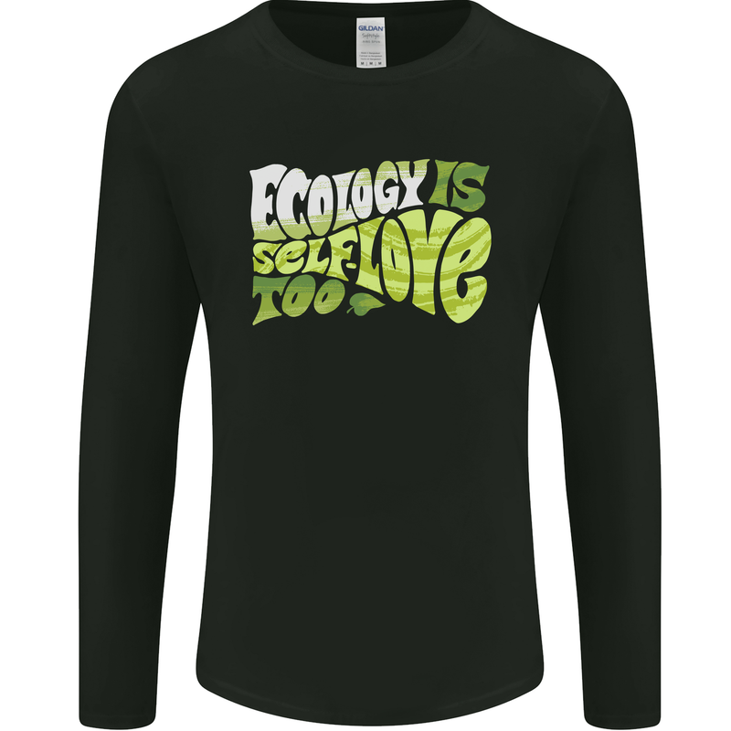 Ecology is Self-Love Climate Change Mens Long Sleeve T-Shirt Black