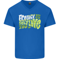 Ecology is Self-Love Climate Change Mens V-Neck Cotton T-Shirt Royal Blue