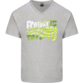 Ecology is Self-Love Climate Change Mens V-Neck Cotton T-Shirt Sports Grey