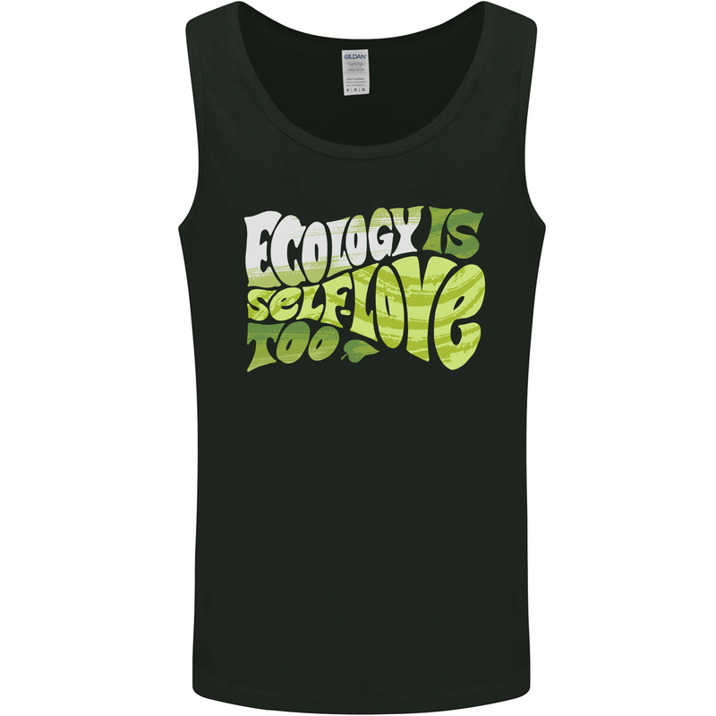 Ecology is Self-Love Climate Change Mens Vest Tank Top Black