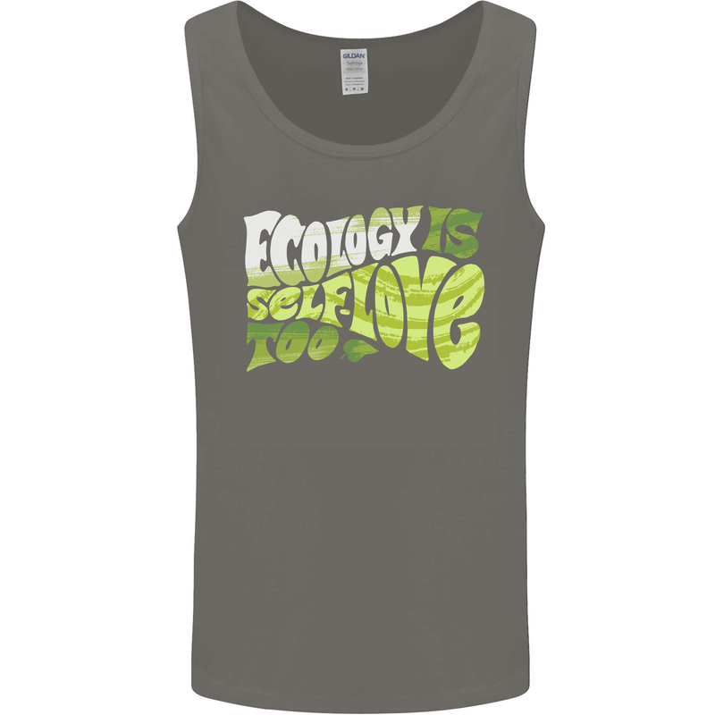 Ecology is Self-Love Climate Change Mens Vest Tank Top Charcoal