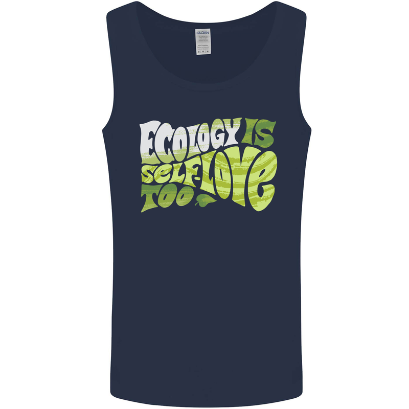 Ecology is Self-Love Climate Change Mens Vest Tank Top Navy Blue
