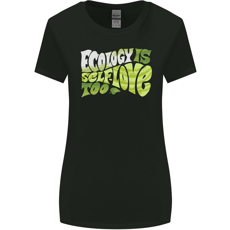 Ecology is Self-Love Climate Change Womens Wider Cut T-Shirt Black