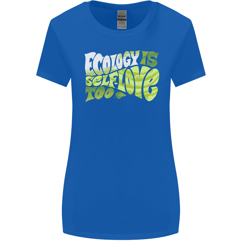 Ecology is Self-Love Climate Change Womens Wider Cut T-Shirt Royal Blue