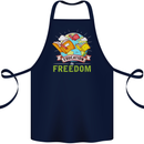 Education Is Freedom Teaching Teacher Cotton Apron 100% Organic Navy Blue