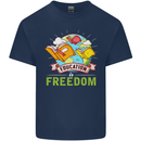 Education Is Freedom Teaching Teacher Kids T-Shirt Childrens Navy Blue