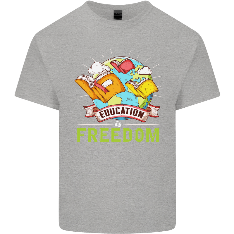 Education Is Freedom Teaching Teacher Kids T-Shirt Childrens Sports Grey
