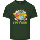 Education Is Freedom Teaching Teacher Mens Cotton T-Shirt Tee Top Forest Green