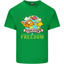 Education Is Freedom Teaching Teacher Mens Cotton T-Shirt Tee Top Irish Green