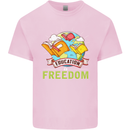 Education Is Freedom Teaching Teacher Mens Cotton T-Shirt Tee Top Light Pink