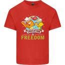 Education Is Freedom Teaching Teacher Mens Cotton T-Shirt Tee Top Red