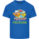 Education Is Freedom Teaching Teacher Mens Cotton T-Shirt Tee Top Royal Blue