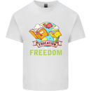 Education Is Freedom Teaching Teacher Mens Cotton T-Shirt Tee Top White