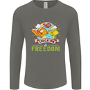 Education Is Freedom Teaching Teacher Mens Long Sleeve T-Shirt Charcoal