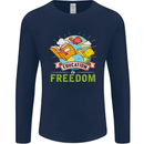 Education Is Freedom Teaching Teacher Mens Long Sleeve T-Shirt Navy Blue