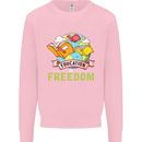 Education Is Freedom Teaching Teacher Mens Sweatshirt Jumper Light Pink