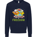 Education Is Freedom Teaching Teacher Mens Sweatshirt Jumper Navy Blue