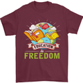 Education Is Freedom Teaching Teacher Mens T-Shirt Cotton Gildan Maroon