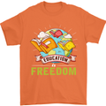 Education Is Freedom Teaching Teacher Mens T-Shirt Cotton Gildan Orange