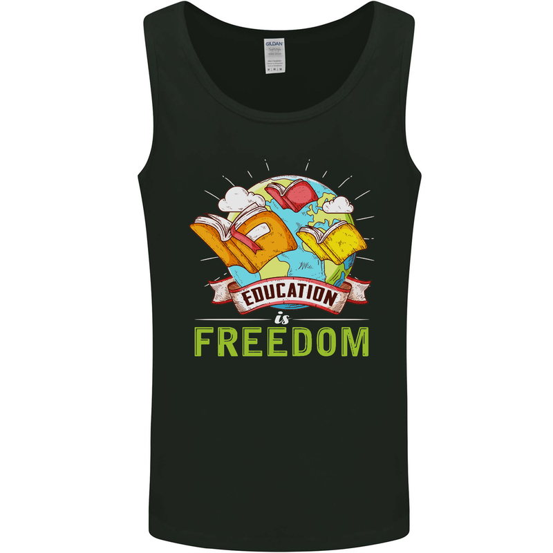 Education Is Freedom Teaching Teacher Mens Vest Tank Top Black