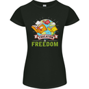 Education Is Freedom Teaching Teacher Womens Petite Cut T-Shirt Black