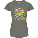 Education Is Freedom Teaching Teacher Womens Petite Cut T-Shirt Charcoal