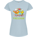 Education Is Freedom Teaching Teacher Womens Petite Cut T-Shirt Light Blue