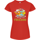 Education Is Freedom Teaching Teacher Womens Petite Cut T-Shirt Red