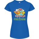 Education Is Freedom Teaching Teacher Womens Petite Cut T-Shirt Royal Blue