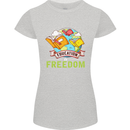 Education Is Freedom Teaching Teacher Womens Petite Cut T-Shirt Sports Grey