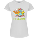 Education Is Freedom Teaching Teacher Womens Petite Cut T-Shirt White