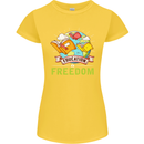 Education Is Freedom Teaching Teacher Womens Petite Cut T-Shirt Yellow