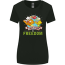 Education Is Freedom Teaching Teacher Womens Wider Cut T-Shirt Black