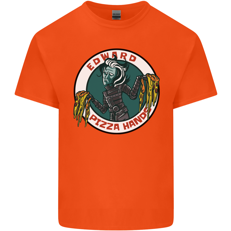 Edward Pizza Hands Funny Food Chef Parody Kids T-Shirt Childrens Orange
