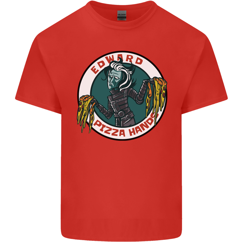 Edward Pizza Hands Funny Food Chef Parody Kids T-Shirt Childrens Red