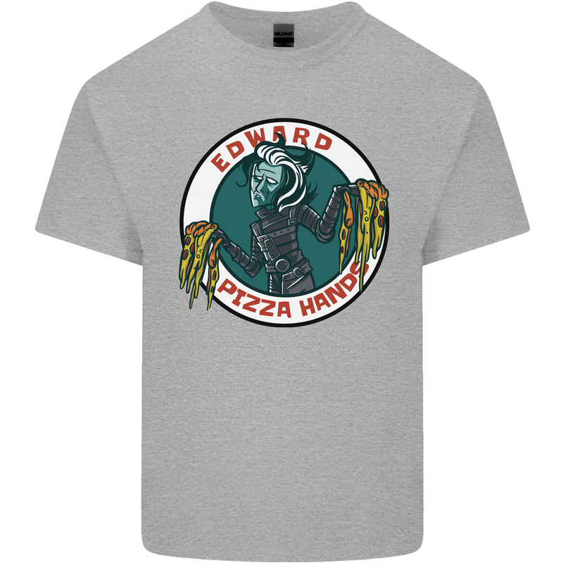 Edward Pizza Hands Funny Food Chef Parody Kids T-Shirt Childrens Sports Grey