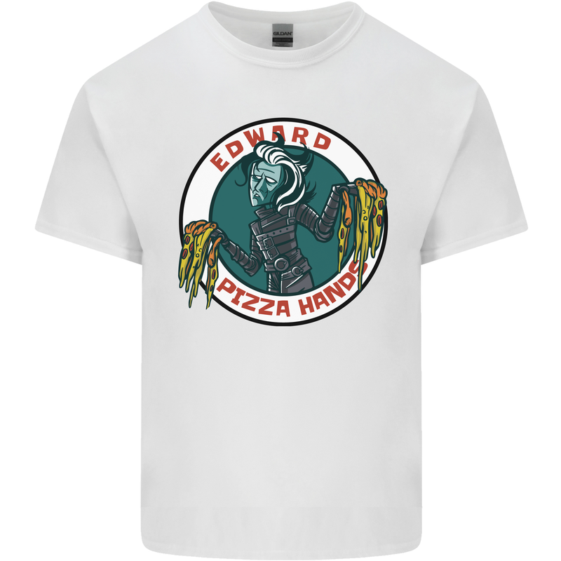 Edward Pizza Hands Funny Food Chef Parody Kids T-Shirt Childrens White
