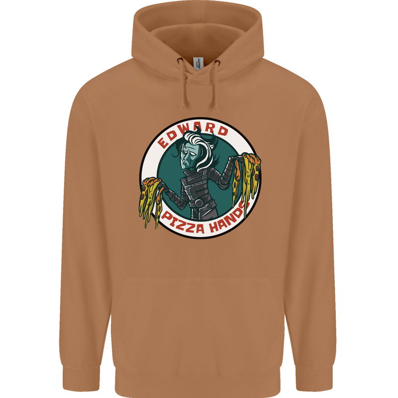 Edward Pizza Hands Funny Food Chef Parody Mens 80% Cotton Hoodie Caramel Latte